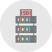 Server Line Filled Light Circle Icon vector