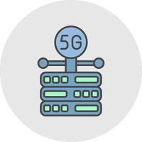 Server Line Filled Light Circle Icon vector