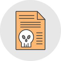 Document Line Filled Light Circle Icon vector