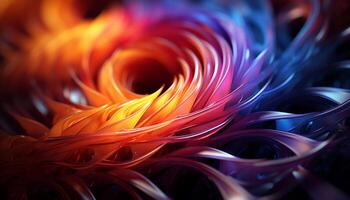 AI generated Abstract multi colored fractal design with futuristic backdrop generated by AI photo