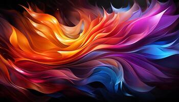 AI generated Abstract flame pattern in vibrant colors, flowing smoothly generated by AI photo