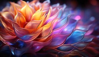AI generated Abstract nature vibrant colors, glowing blossom, blurred motion generated by AI photo