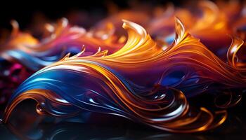 AI generated Abstract flame pattern, glowing heat shapes create futuristic backdrop generated by AI photo