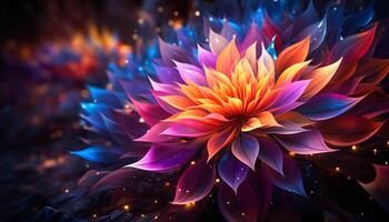 ai generado vibrante de colores flor pétalos crear hermosa naturaleza generado por ai foto