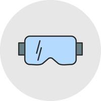 Vr Glasses Line Filled Light Circle Icon vector