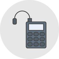 Microphone Line Filled Light Circle Icon vector