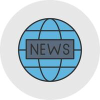 News Report Line Filled Light Circle Icon vector