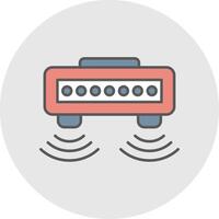 Motion Sensor Line Filled Light Circle Icon vector