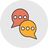 Messages Line Filled Light Circle Icon vector