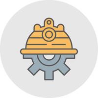 Engineer Line Filled Light Circle Icon vector
