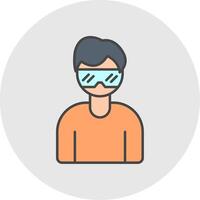 Virtual Glasses Line Filled Light Circle Icon vector