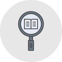 Research Line Filled Light Circle Icon vector