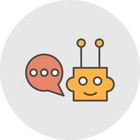 Chatbot Line Filled Light Circle Icon vector
