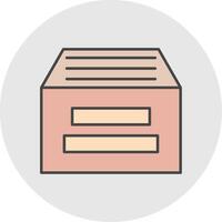 Archive Line Filled Light Circle Icon vector