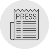 Press Release Line Filled Light Circle Icon vector