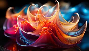 ai generado resumen multi de colores patrón, fractal curva diseño ilustración generado por ai foto