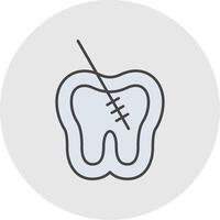 Root Canal Line Filled Light Circle Icon vector