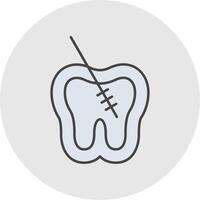 Root Canal Line Filled Light Circle Icon vector