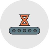 Waiting Line Filled Light Circle Icon vector