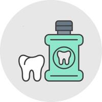 Mouthwash Line Filled Light Circle Icon vector