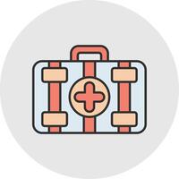 First Aid Kit Line Filled Light Circle Icon vector
