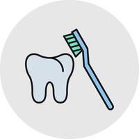 Toothbrush Line Filled Light Circle Icon vector