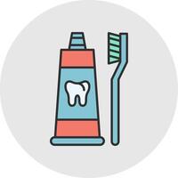 Toothpaste Line Filled Light Circle Icon vector