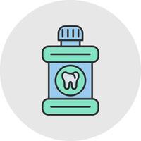 Mouthwash Line Filled Light Circle Icon vector