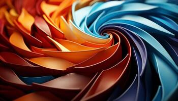 AI generated Abstract backdrop with vibrant colors and twisted shapes generated by AI photo