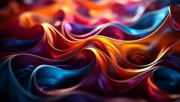 AI generated Abstract backdrop with multi colored wave pattern and smooth flowing generated by AI photo