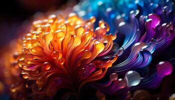 AI generated Vibrant colors in nature create beautiful abstract patterns generated by AI photo