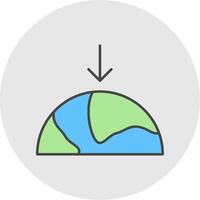 Gravity Line Filled Light Circle Icon vector