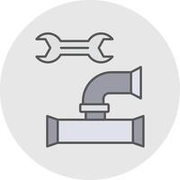 Plumbing Line Filled Light Circle Icon vector