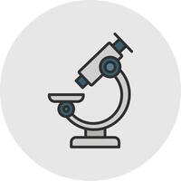 Microscope Line Filled Light Circle Icon vector