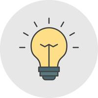 Idea Line Filled Light Circle Icon vector