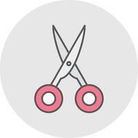 Scissors Line Filled Light Circle Icon vector