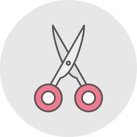 Scissors Line Filled Light Circle Icon vector