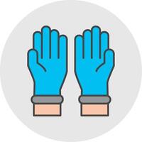 Protective Gloves Line Filled Light Circle Icon vector