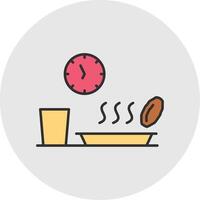 Iftar Line Filled Light Circle Icon vector