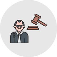 Judge Giving Order Line Filled Light Circle Icon vector