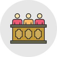 Panel of judges Line Filled Light Circle Icon vector