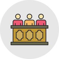 Panel of judges Line Filled Light Circle Icon vector