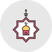 Eid Celebration Line Filled Light Circle Icon vector