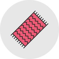 Beach Towel Line Filled Light Circle Icon vector