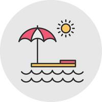 Summer Line Filled Light Circle Icon vector