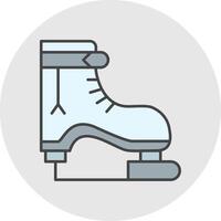 Ice Skate Line Filled Light Circle Icon vector