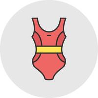 Swimsuit Line Filled Light Circle Icon vector