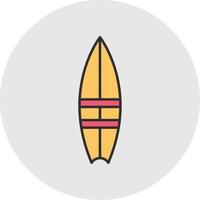 Surfboard Line Filled Light Circle Icon vector