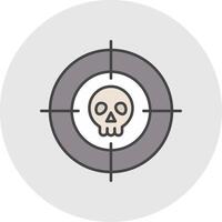 Targeted Line Filled Light Circle Icon vector