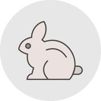 Rabbit Line Filled Light Circle Icon vector